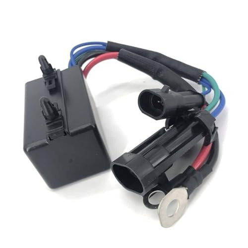 12V tilt trim relay switch with black plastic housing and multicolor wire harness