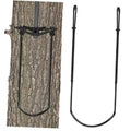 Black tree-mounted rope ladder aider with U-shaped loop and two upright straps