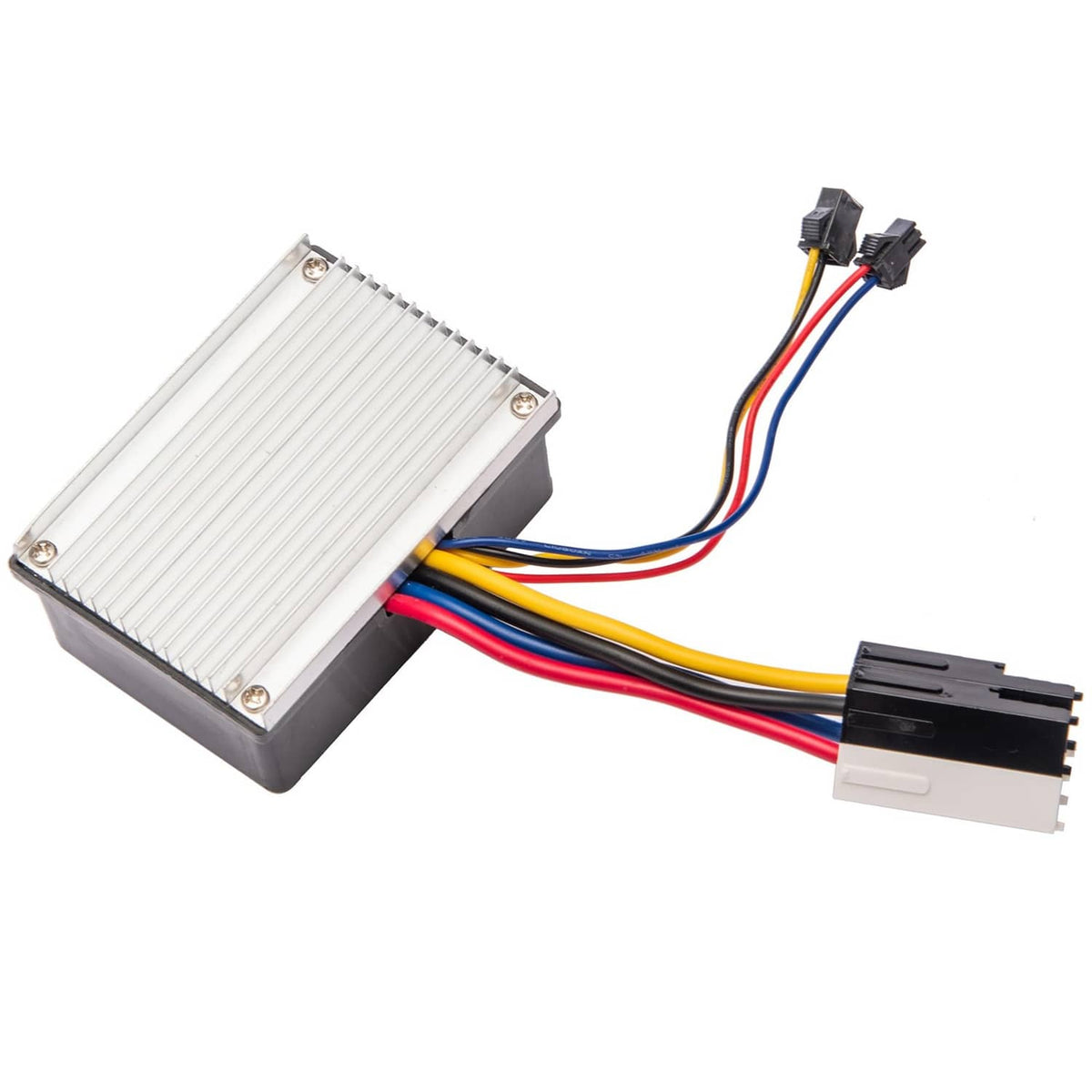Ride-on car control box with aluminum heat sink and multi-wire connector harness