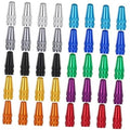 Aluminum Presta valve caps, assorted colors, textured knurl grip, set of 40