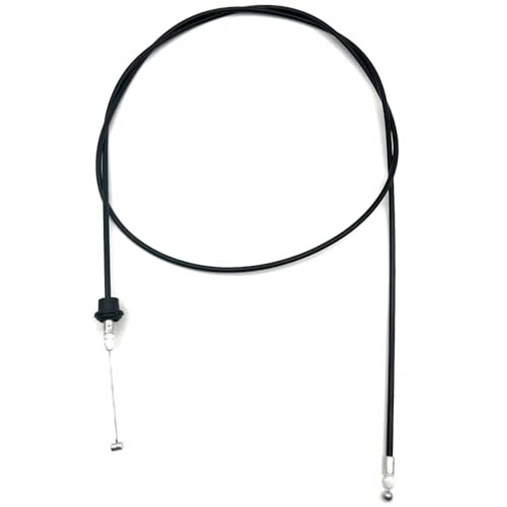 Black hood release cable set with metal terminals at both ends and one black stop