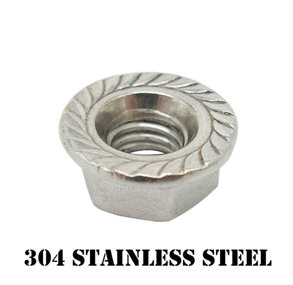 Silver hex nut with inner threads, sized for exhaust manifold fasteners.