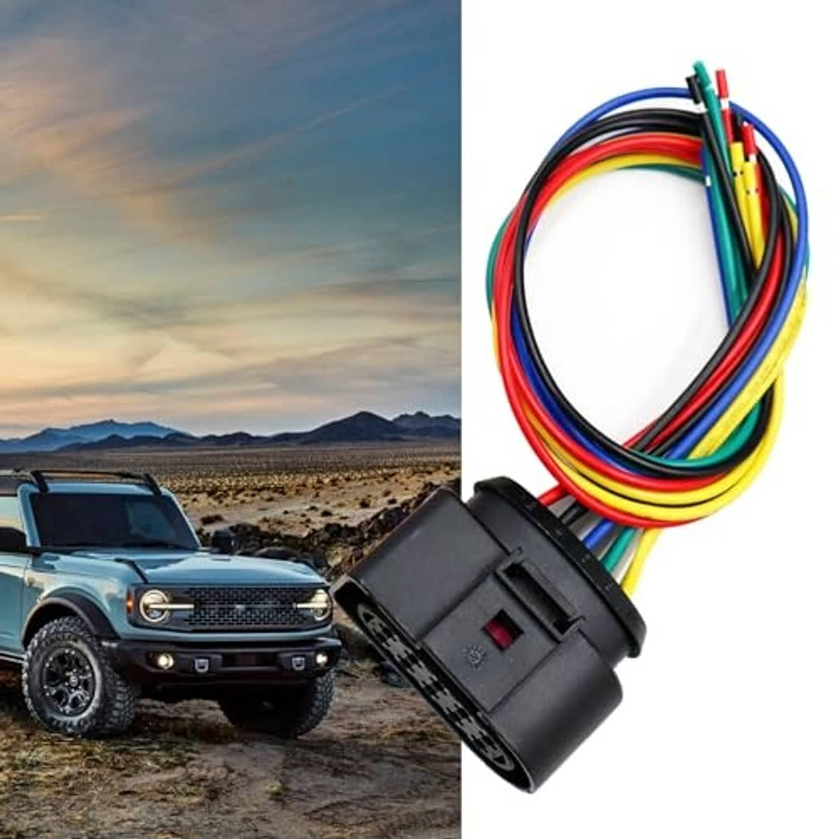 LIZAPUS 10-pin headlight connector with long multicolor wire harness