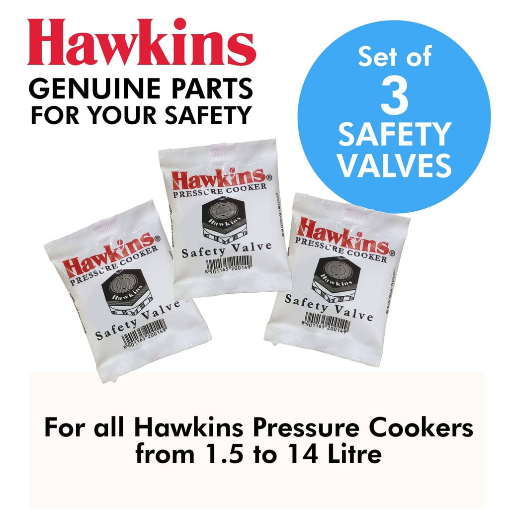 Set of 3 Hawkins pressure cooker safety valve sachets, silver foil packets