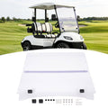 Folding clear windshield windscreen panel for golf cart, with mounting blocks and frame