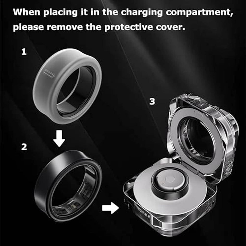 Ring cover silicone case and charging slot open view with side notch