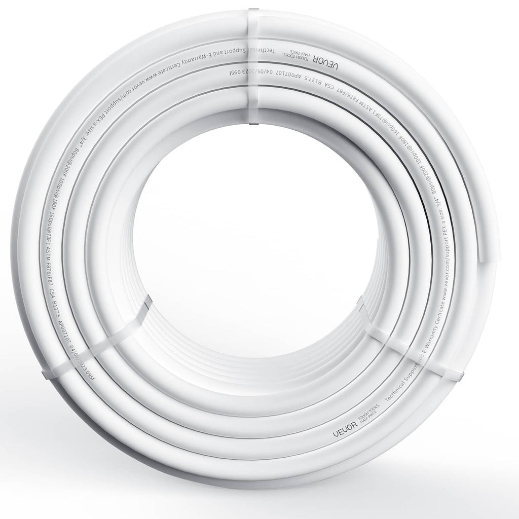 White PEX-A tubing coil, 3/4 in, 100 ft