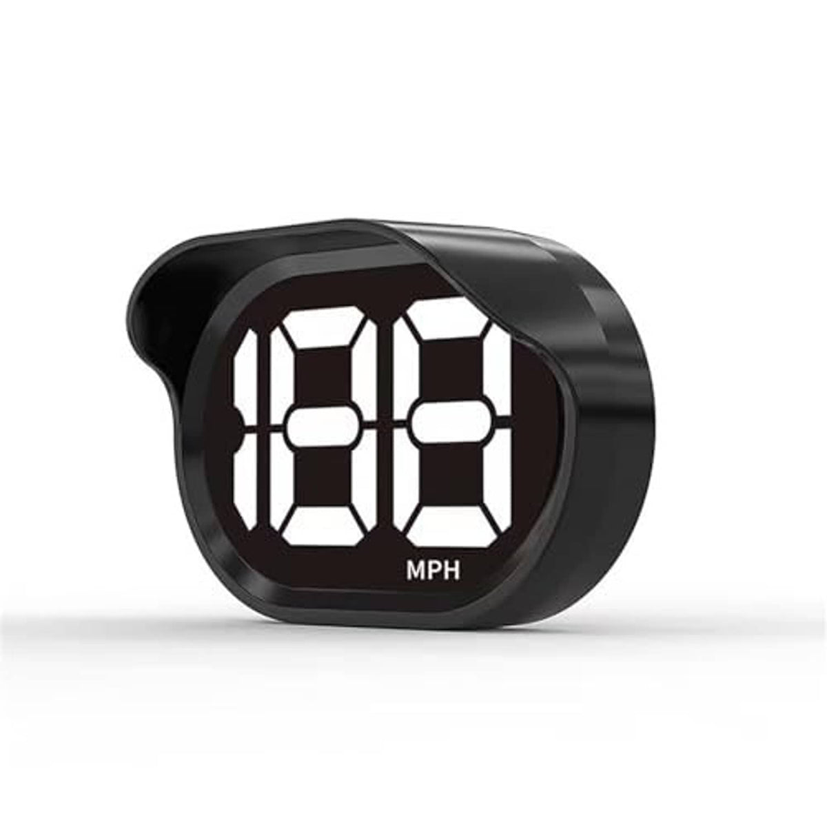 Car GPS HUD speedometer showing large MPH digits on black device