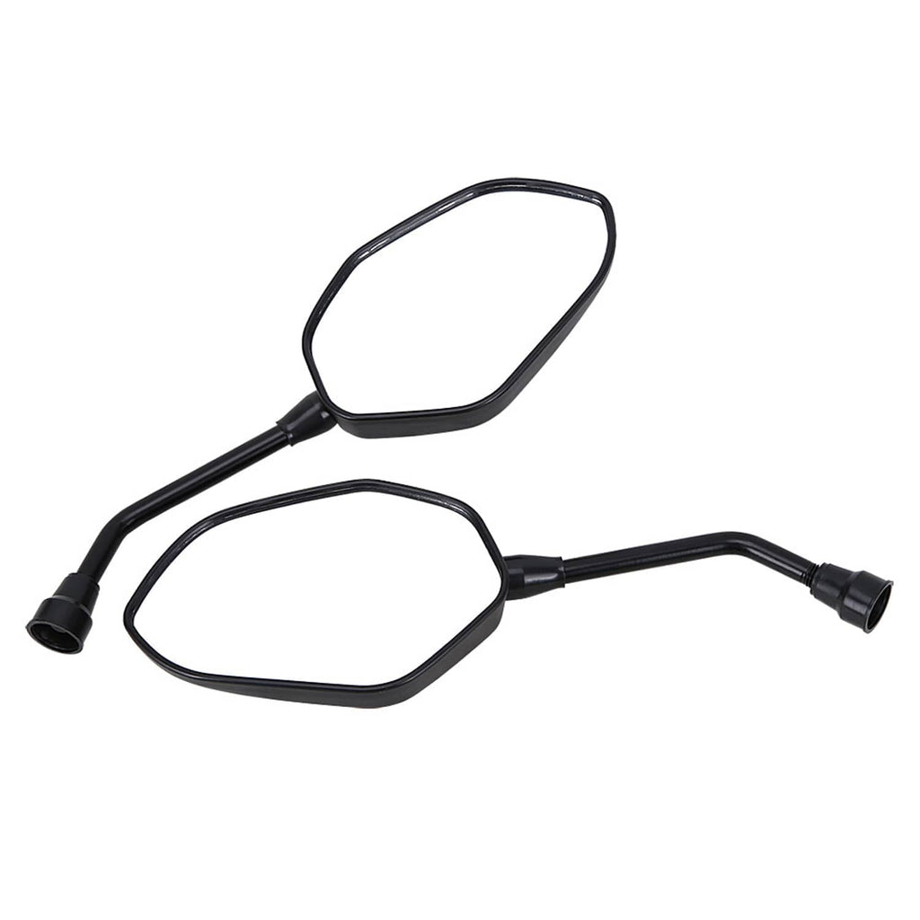 ATV rearview side mirror pair with curved lenses and short mounting stems