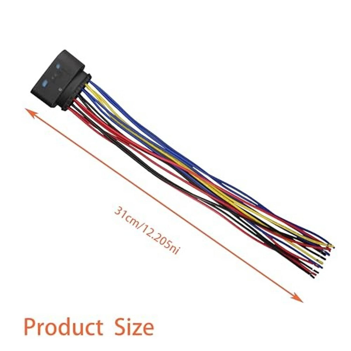 14-pin headlight wire harness lead set, multicolor wires, 31 cm length