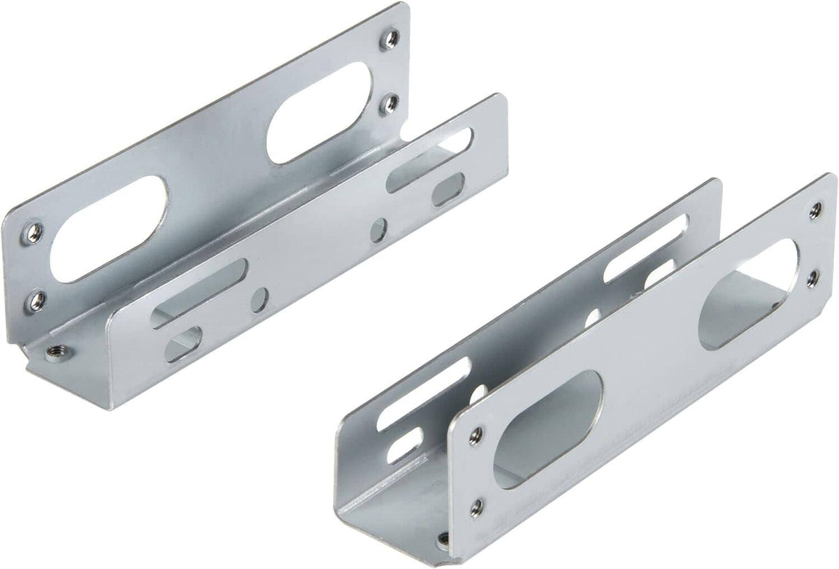 Metal 3.5-inch hard drive mounting bracket adapter, universal bay support, silver