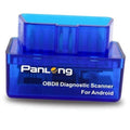 Blue Panlong OBD2 diagnostic scanner with clear top module and front label