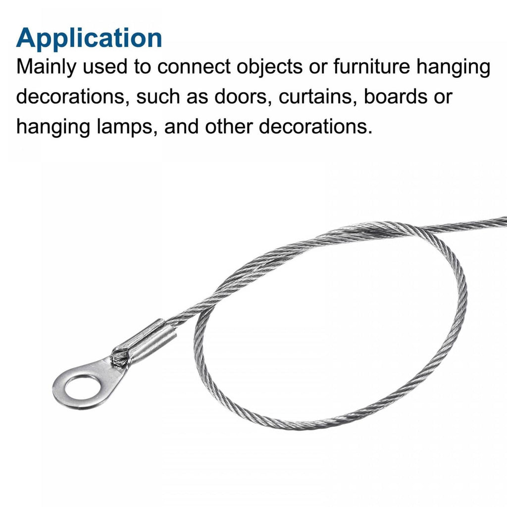 Stainless steel lanyard cable with twisted wire strand and eyelet end loop