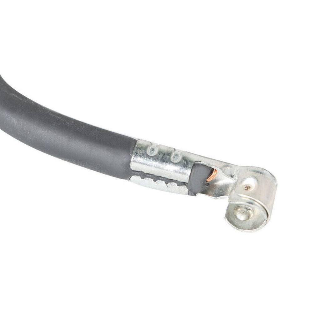 Black ignition wire with crimped metal connector terminal