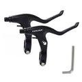 Black three-finger bicycle brake lever set, two levers with cable clamp and bolts.