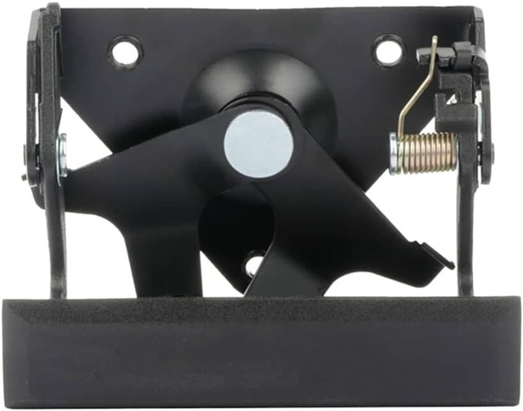 Black tailgate handle latch bracket with mounting holes and spring hardware