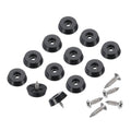 Black rubber bumper feet set with threaded inserts and screws