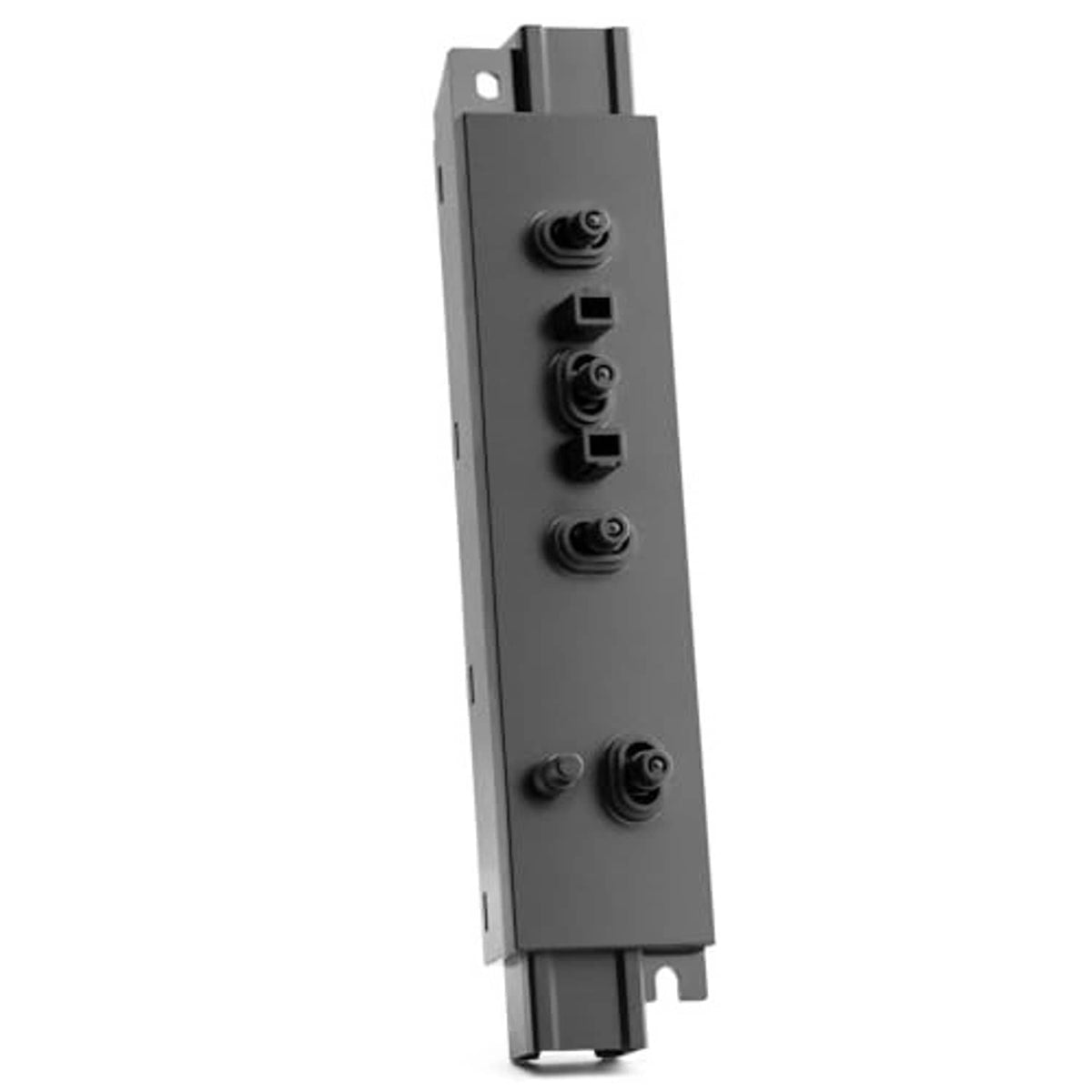 Power seat switch control panel with 4 buttons and 4 circular switches, dark gray