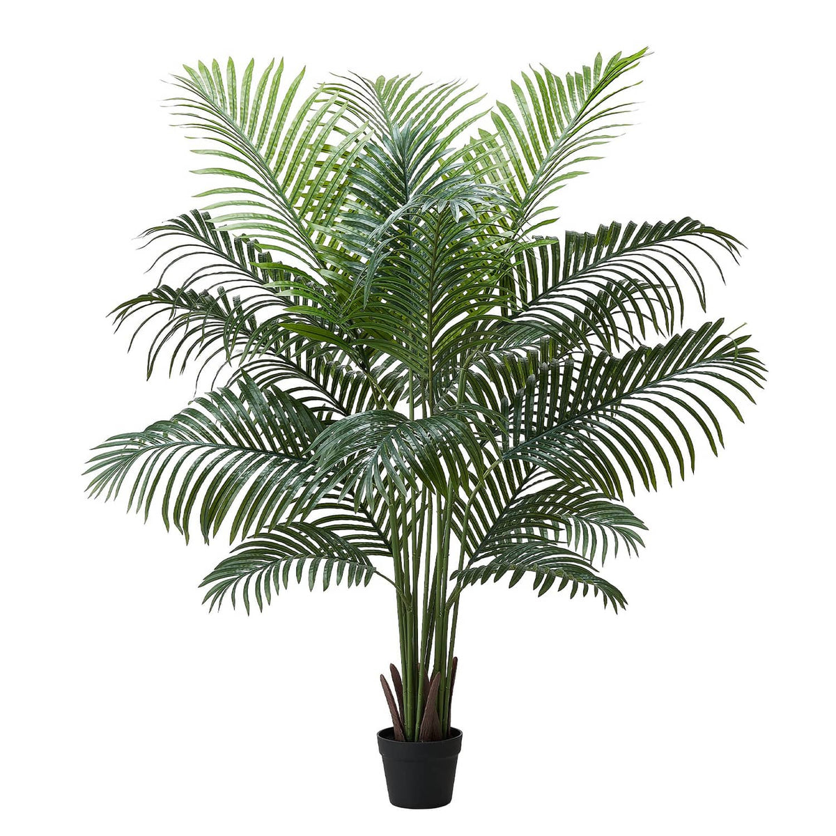 Uimoso 6ft tall artificial areca palm tree with green fronds in black pot