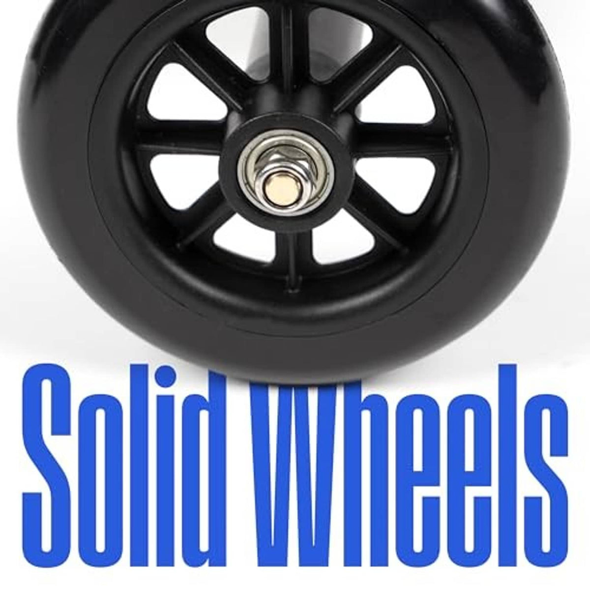 Black solid wheel for undercarriage pressure washer cleaner