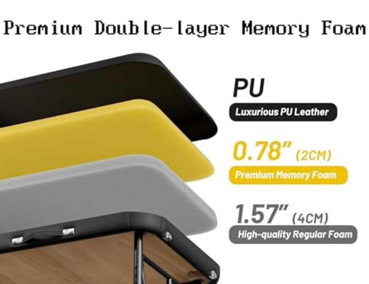 Massage table face cradle with dual-layer memory foam pad, yellow top and gray base