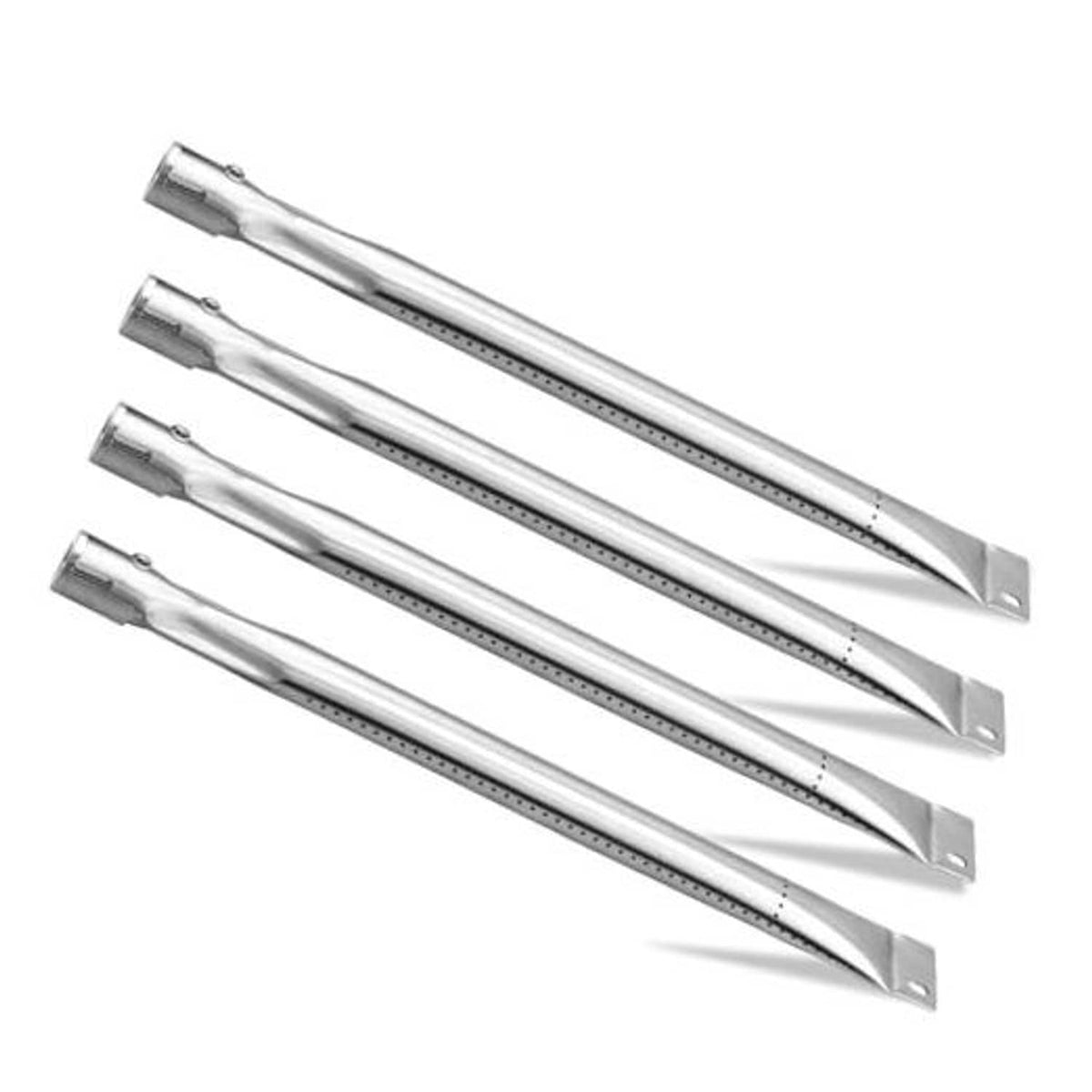 Stainless steel BBQ burner tube set, four long tubes with vent holes and mounting ends