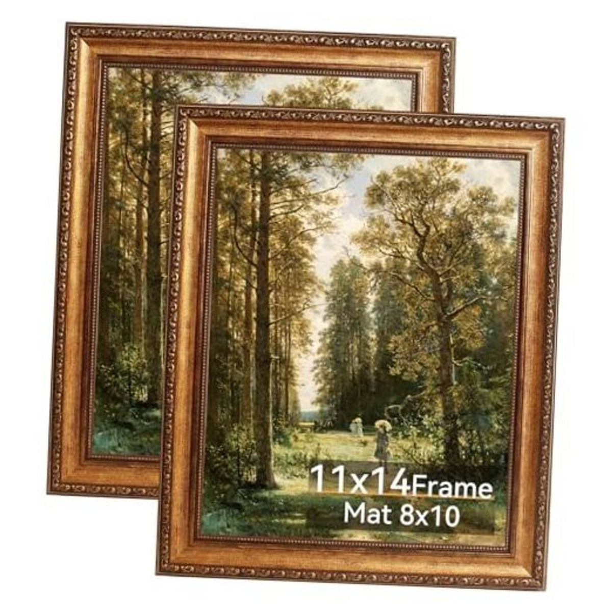 Pair of ornate Victorian picture frames, gold finish, for 11x14 photos