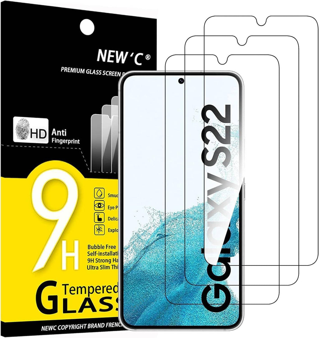3-pack tempered glass screen protectors with edge-to-edge coverage for Galaxy S22 5G