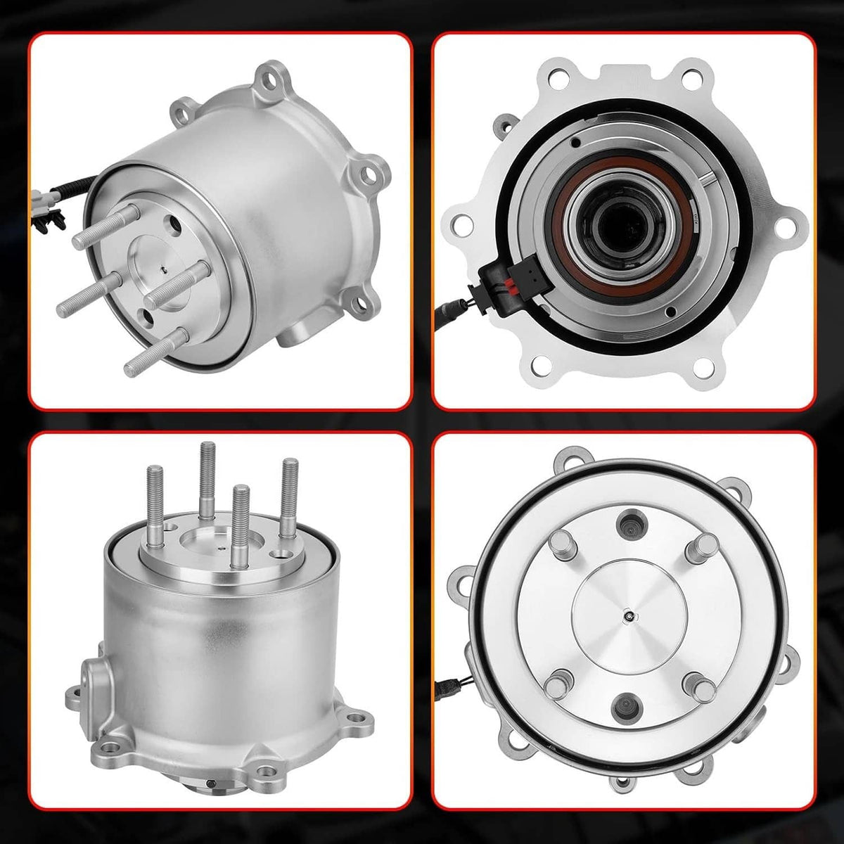Rear differential coupling photos showing front housing, back plate, and hub
