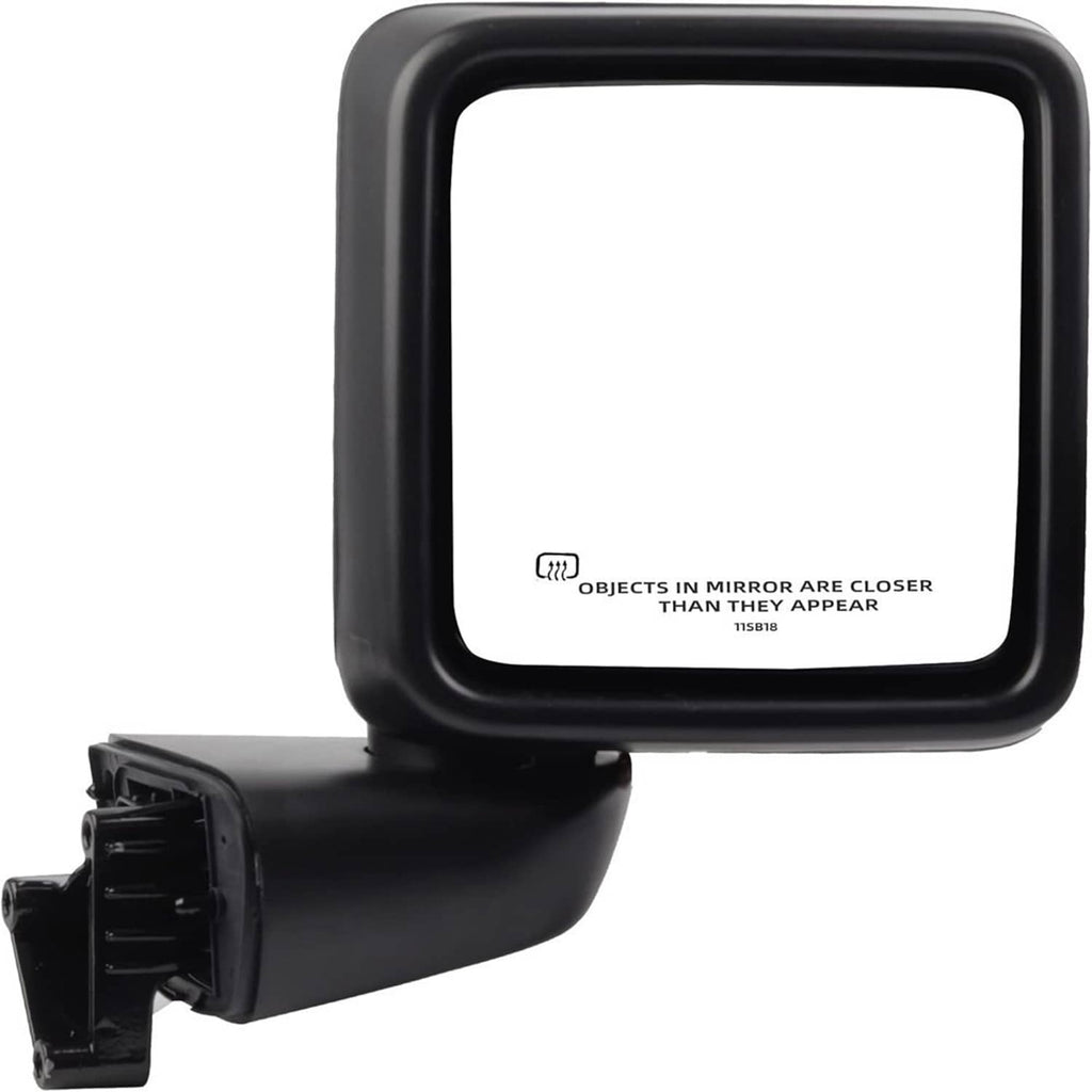 Heated rear view mirror passenger housing with black mounting bracket
