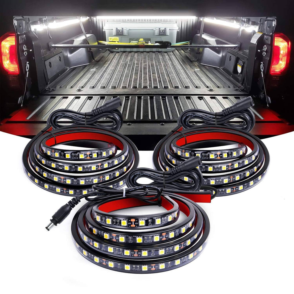 Nilight 60-inch LED light strips with three flexible tape rolls and control switch.