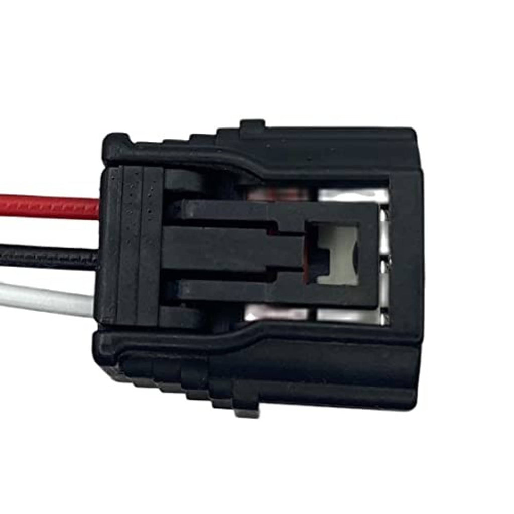 Crankshaft position sensor connector with open terminals and red/black wire leads