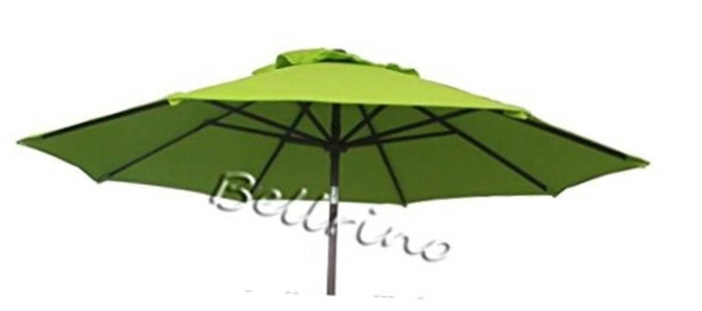 Sage green umbrella canopy with vented top and black support ribs