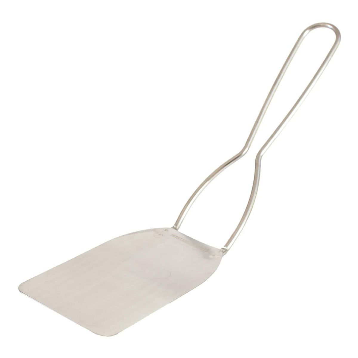 11-inch stainless steel cookie spatula with flat angled turner blade and loop handle