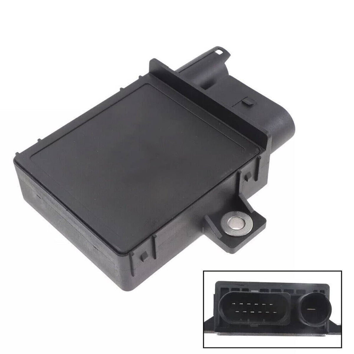 Glow plug control module with black casing and side round connector port