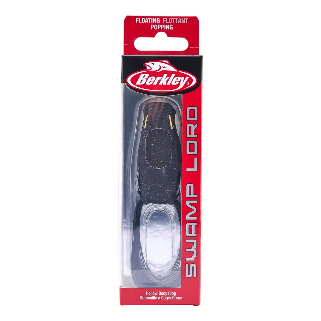 Berkley Swamp Lord soft body frog lure package, floating popping design