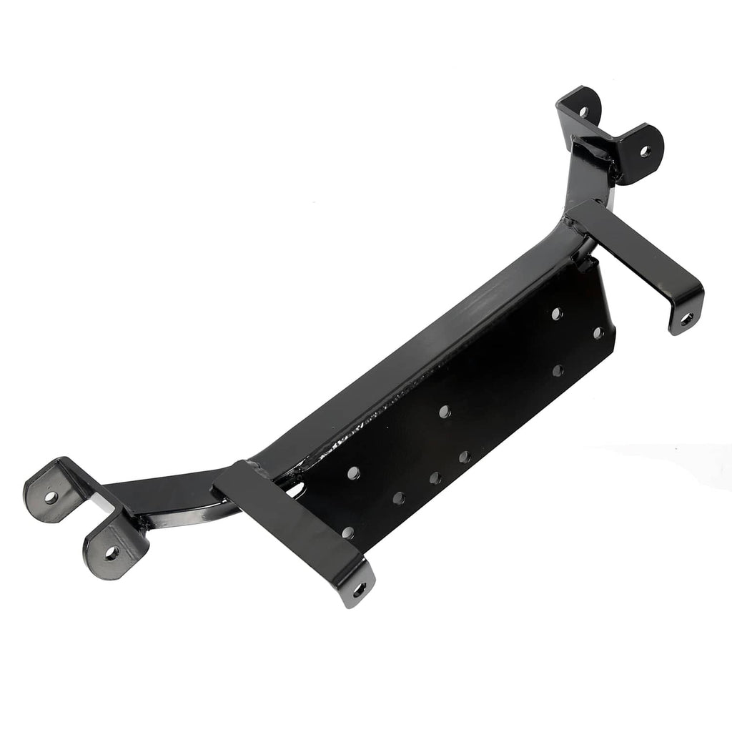 Black axle lift support bracket with mounting tabs and bolt holes