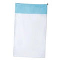 Pool replacement bag: white mesh with light-blue top band and tie cord