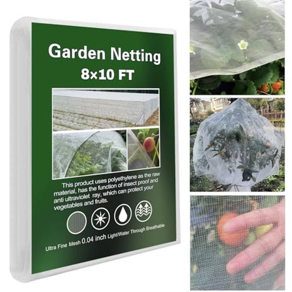 Garden netting product package with translucent mesh sheet for plant protection covers