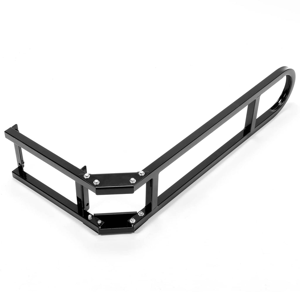 Black safety grab bar footrest step frame with cross bars and bolts