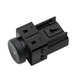 Black door latch release switch with connector tabs and round push button