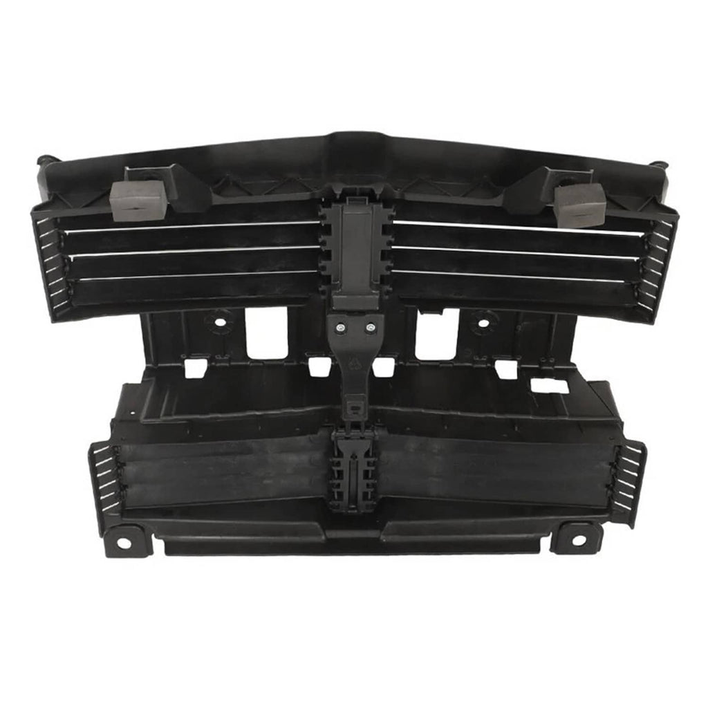 Front radiator shutter control assembly with motor, black plastic frame and slats