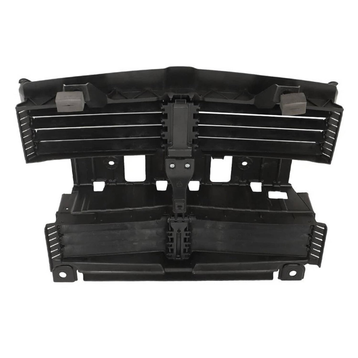 Front radiator shutter control assembly with motor, black plastic frame and slats