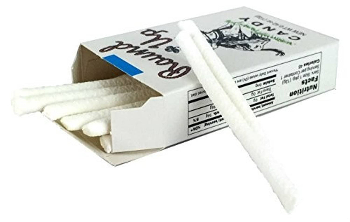 Candy cigarettes packaged sticks with white wrappers