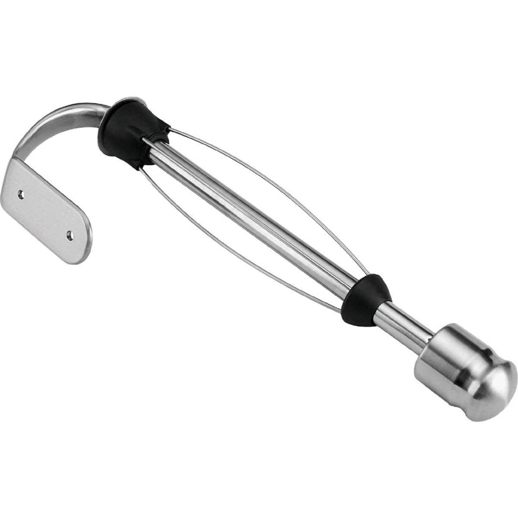 Stainless steel wall-mount paper towel holder with tear bar and curved mounting bracket