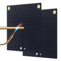 Black fireproof welding heat shield mat with brass grommets, 12x12 inch