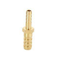 Brass hose barb fitting, 3/8-in to 1/2-in adapter, hex base and barbed ends