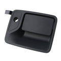 Textured black exterior door handle with key cylinder cutout and rectangular pull.