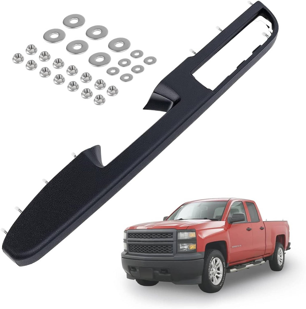 Black driver door panel handle/armrest repair trim piece with mounting screws and washers