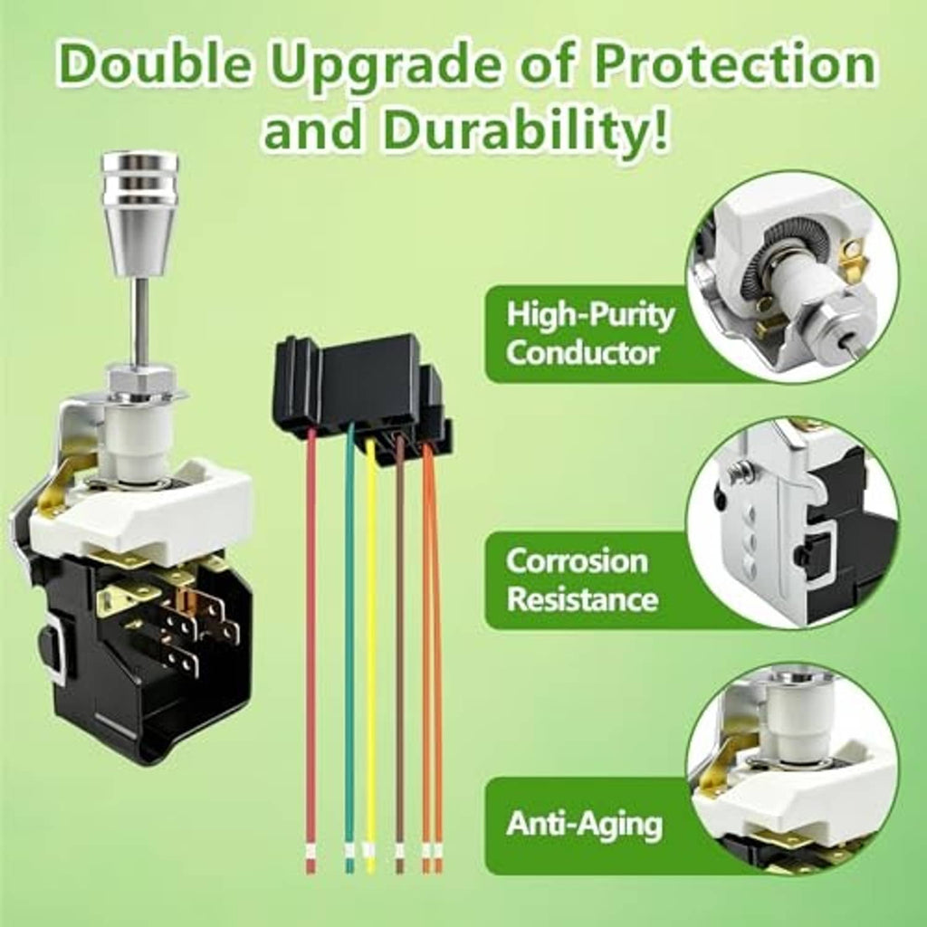 Headlight switch pigtail kit with 8-pin connector and color-coded wire harness